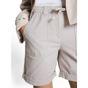 Tom Tailor Damesmode Chino Slim Fit Bermuda streep taupe Tom Tailor Damesmode Chino Slim Fit Bermuda streep taupe